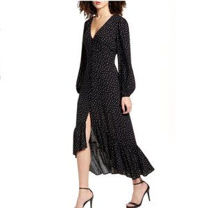 Leith Print Button Front Long Sleeve Maxi Dress